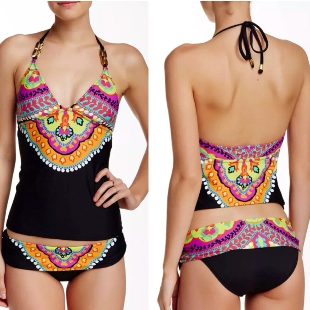 TRINA TURK Nuevo Sol Halter Padded Tankini Top